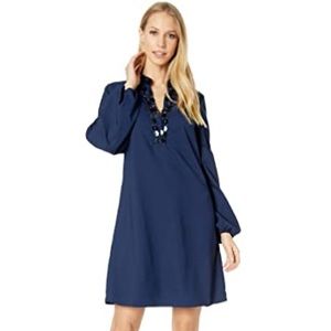 LILLY NWT!! Shea Long Sleeve Tunic Dress Navy Blue